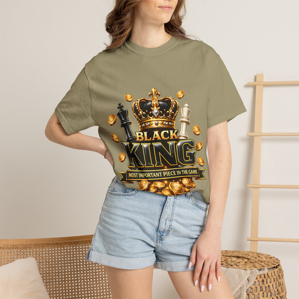 Black King T-Shirt — "Most Important Piece in the Game" Chess Crown Tee