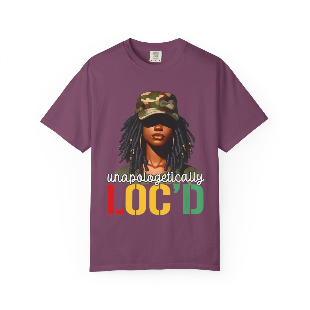 LOC'D T-Shirt — "Unapologetically LOC'D" Graphic Tee (Dreadlocks & Camouflage)