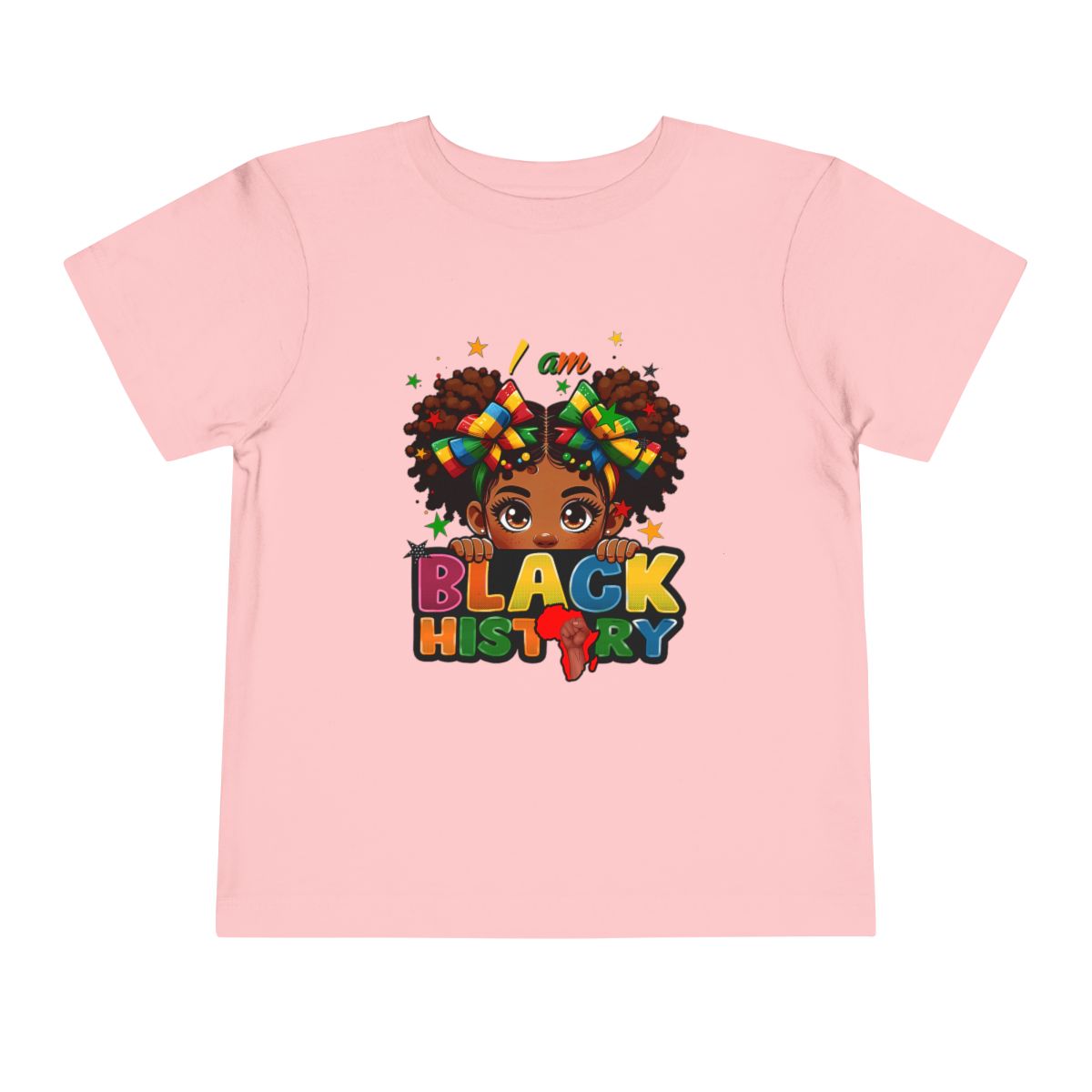Toddler Tee - "I Am Black History" Cute Afro Girl Kids Shirt for Black History Month