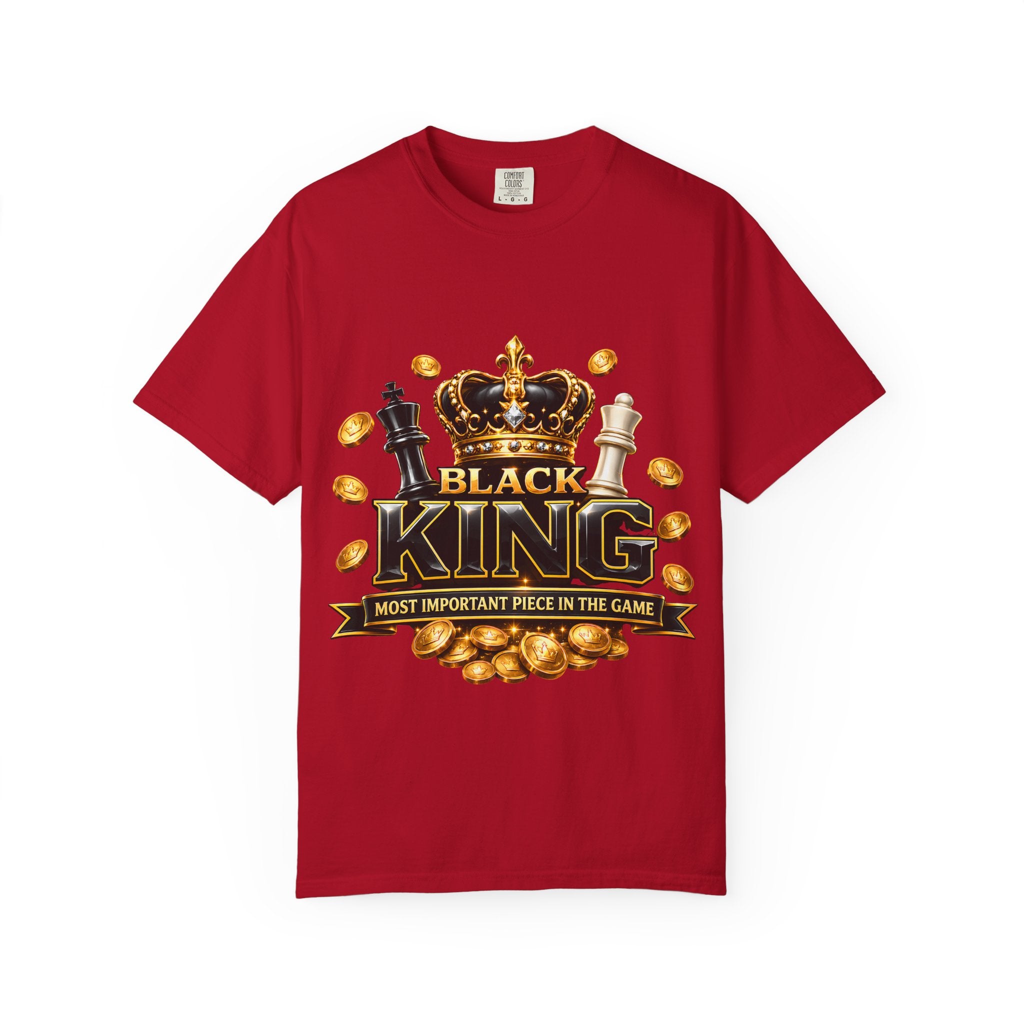 Black King T-Shirt — "Most Important Piece in the Game" Chess Crown Tee