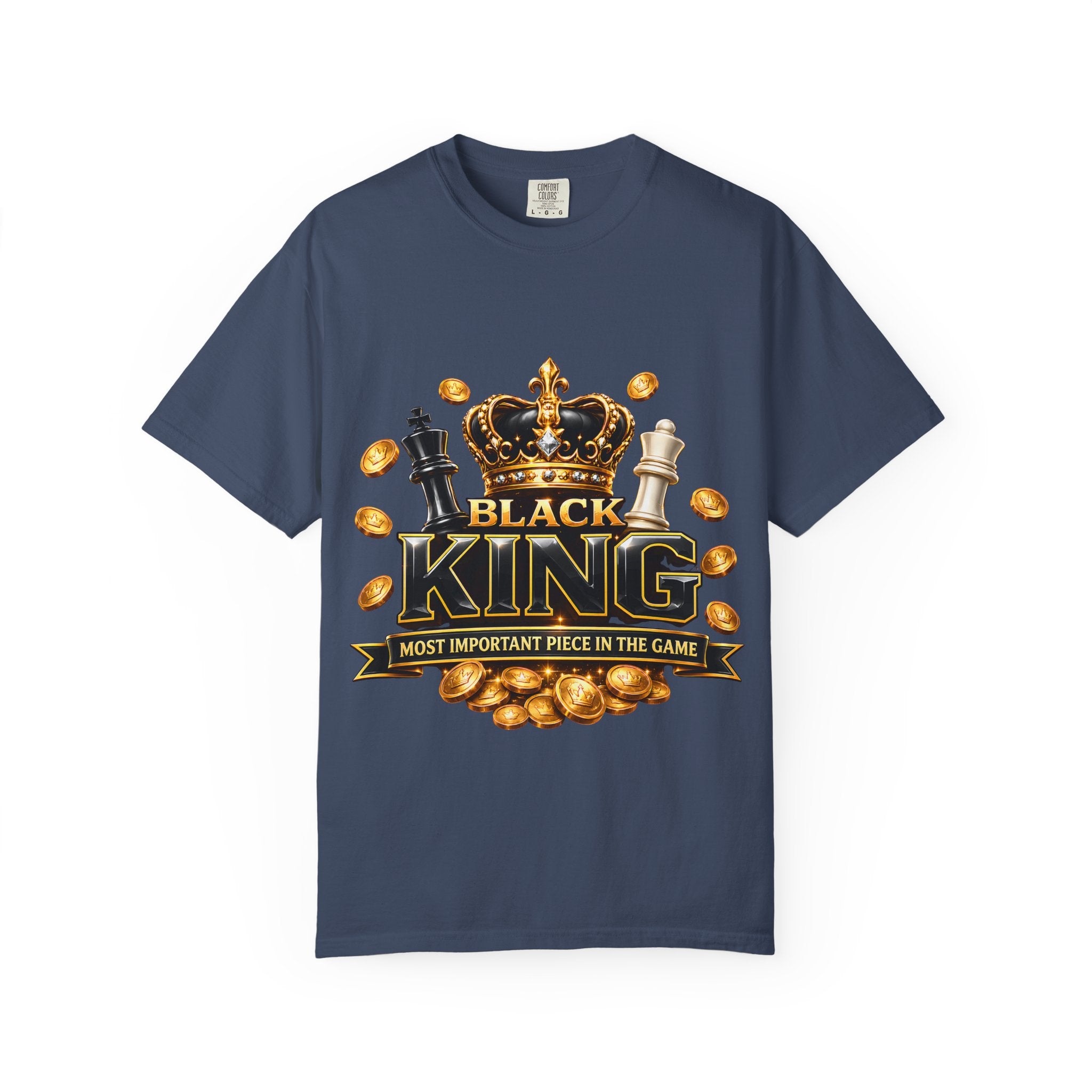 Black King T-Shirt — "Most Important Piece in the Game" Chess Crown Tee