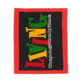 Velveteen Plush Blanket — "LYNC" Unapologetically Black Afrocentric Throw (Red, Green & Gold)