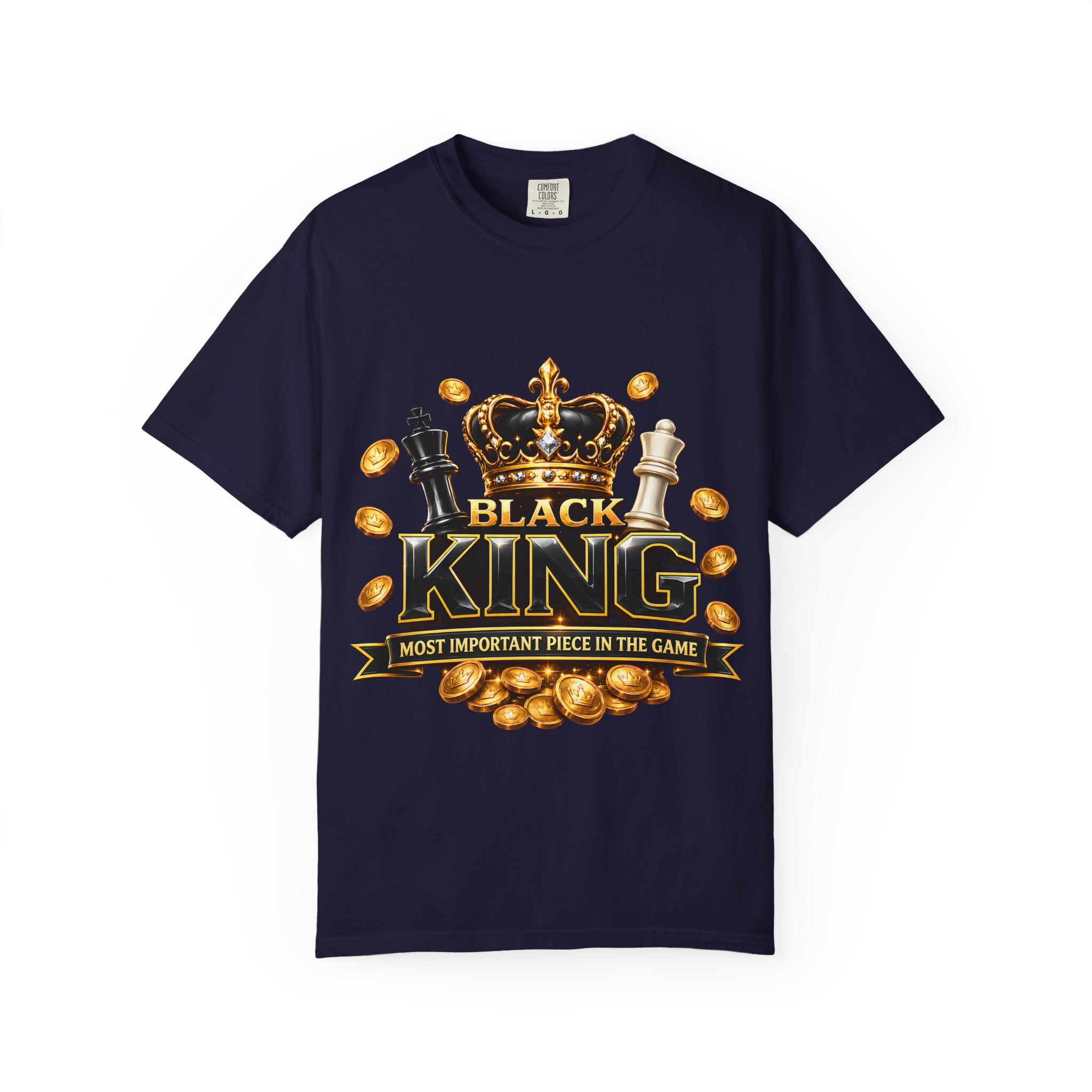 Black King T-Shirt — "Most Important Piece in the Game" Chess Crown Tee