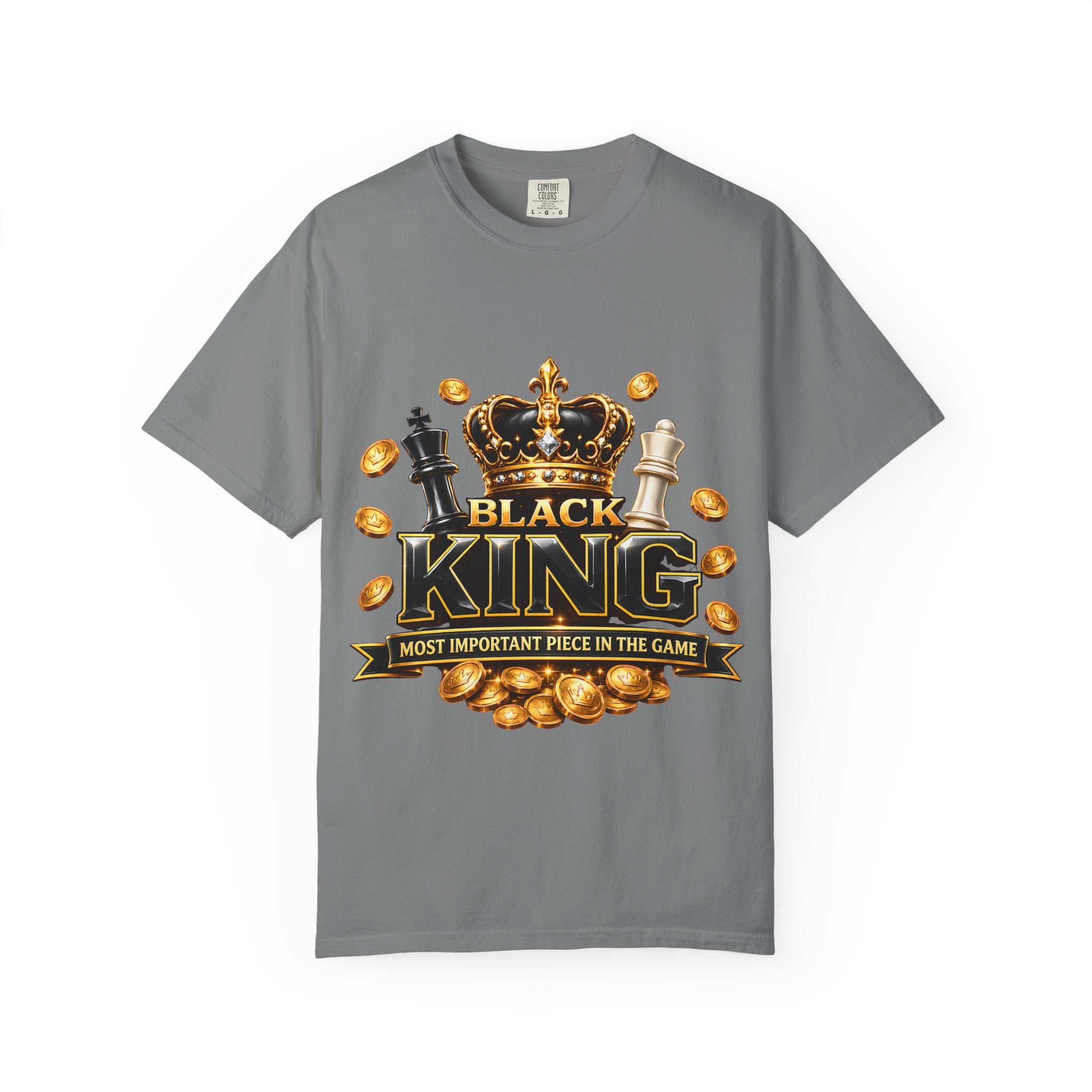 Black King T-Shirt — "Most Important Piece in the Game" Chess Crown Tee