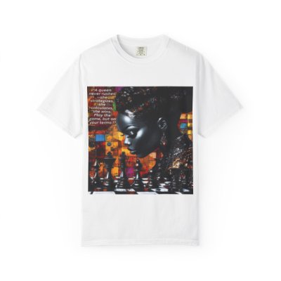 Chess Queen Portrait Graphic T‑Shirt — 'Play the Game' Artistic Graphic Tee
