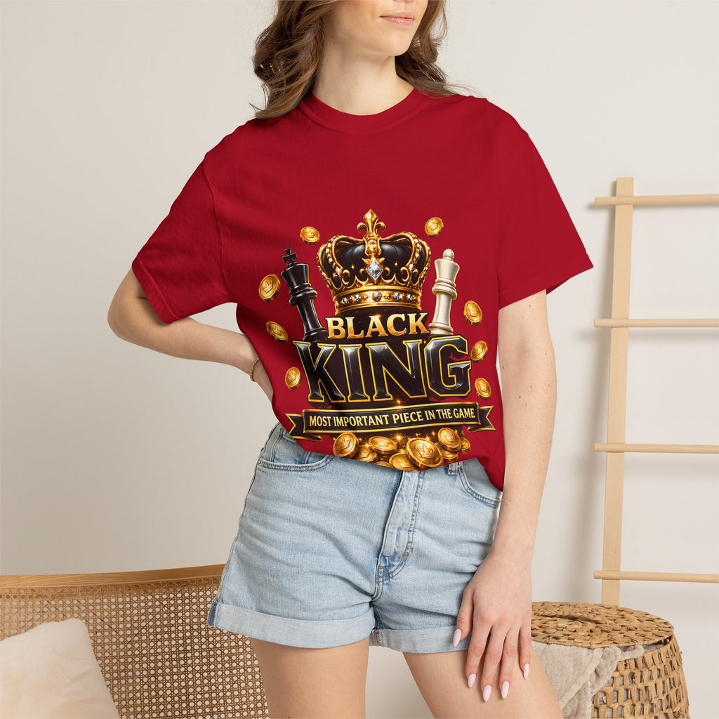 Black King T-Shirt — "Most Important Piece in the Game" Chess Crown Tee